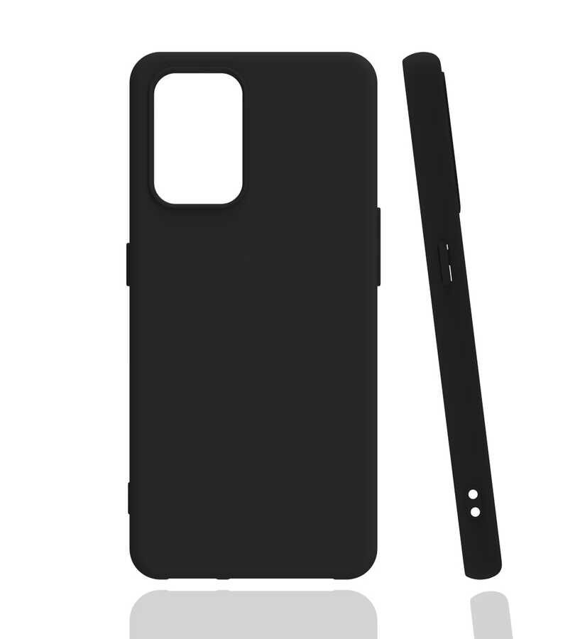 Oppo A74 4G Kılıf Kamera Korumalı Esnek Renkli Silikon Kapak (Biye) Siyah