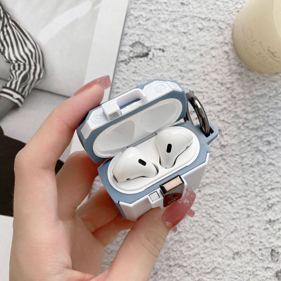 Apple Airpods Darbelere Karşı Dayanıklı Düğmeli Kılıf (Airbag 35) Kırmızı