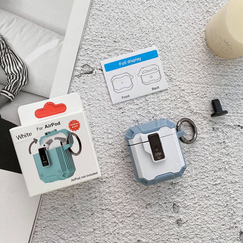 Apple Airpods Darbelere Karşı Dayanıklı Düğmeli Kılıf (Airbag 35) Kırmızı