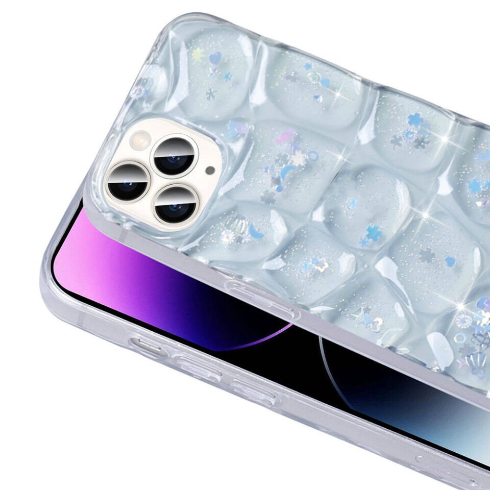 Apple iPhone 14 Pro Max Kılıf Simli 3D Desenli HEPTEKİLETİŞİM Hacar Kapak
