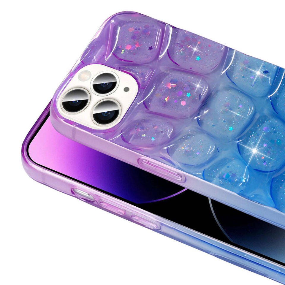 Apple iPhone 14 Pro Max Kılıf Simli 3D Desenli HEPTEKİLETİŞİM Hacar Kapak