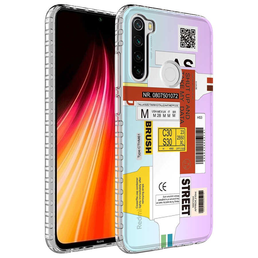 Xiaomi Redmi Note 8 Kılıf Airbag Kenarlı Renkli Desenli Silikon HEPTEKİLETİŞİM Elegans Kapak
