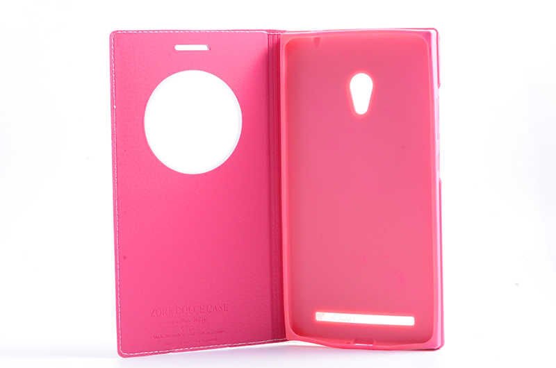 Asus Zenfone 6 Kapaklı Kılıf Mıknatıslı 360 Tam Korumalı (DOLCE) Pembe Açık