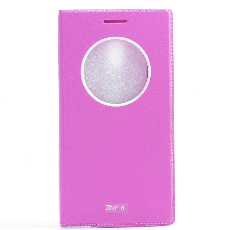 Asus Zenfone 6 Kapaklı Kılıf Mıknatıslı 360 Tam Korumalı (DOLCE) Pembe Açık