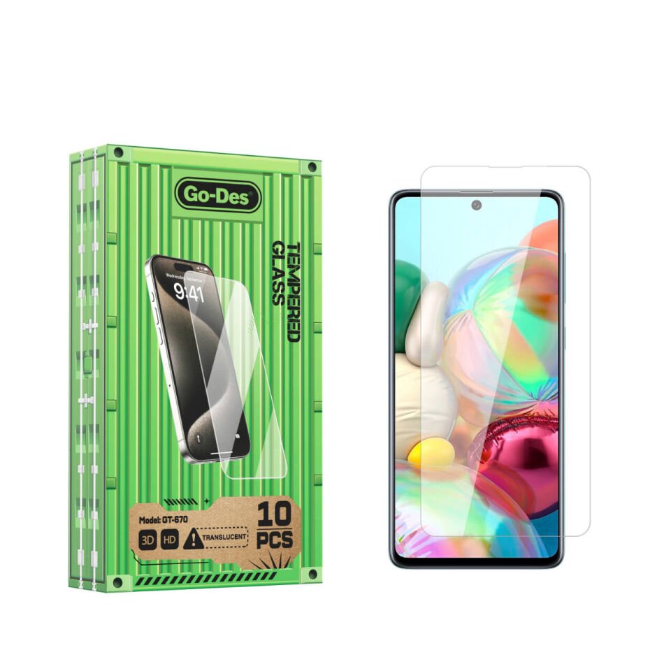 Samsung Galaxy A71 Go Des Parmak İzi Bırakmayan 9H Oleofobik Bom Glass Ekran Koruyucu 10'lu Paket