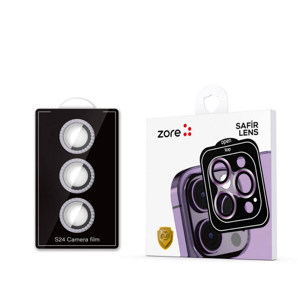 Samsung Galaxy S24 Kamera Lens Koruyucu Cam Filmi (Diamond) Mor