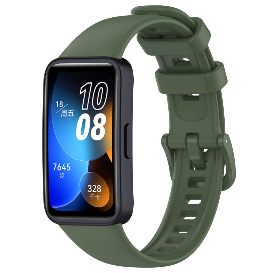 Huawei Band 8 Silikon Kordon Soft ve Pürüzsüz Yüzey Tasarımlı (KLASİK) Koyu Yeşil