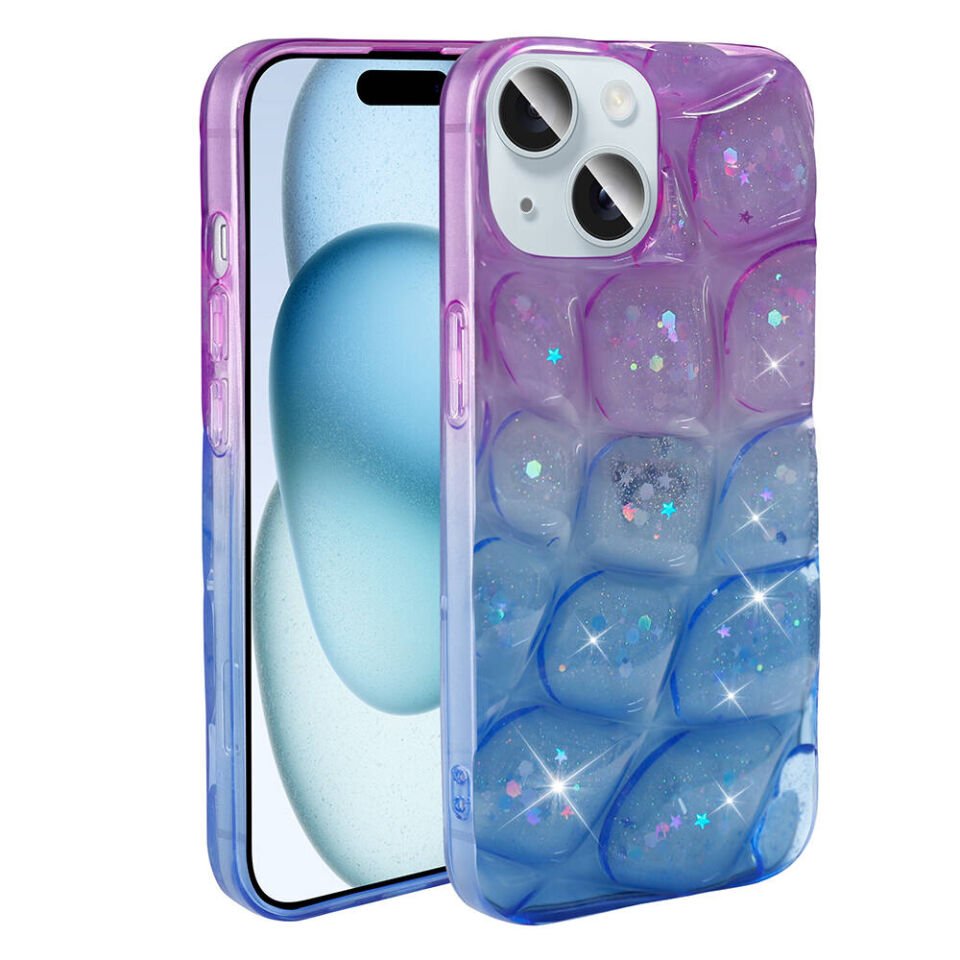 Apple iPhone 13 Kılıf Simli 3D Desenli HEPTEKİLETİŞİM Hacar Kapak