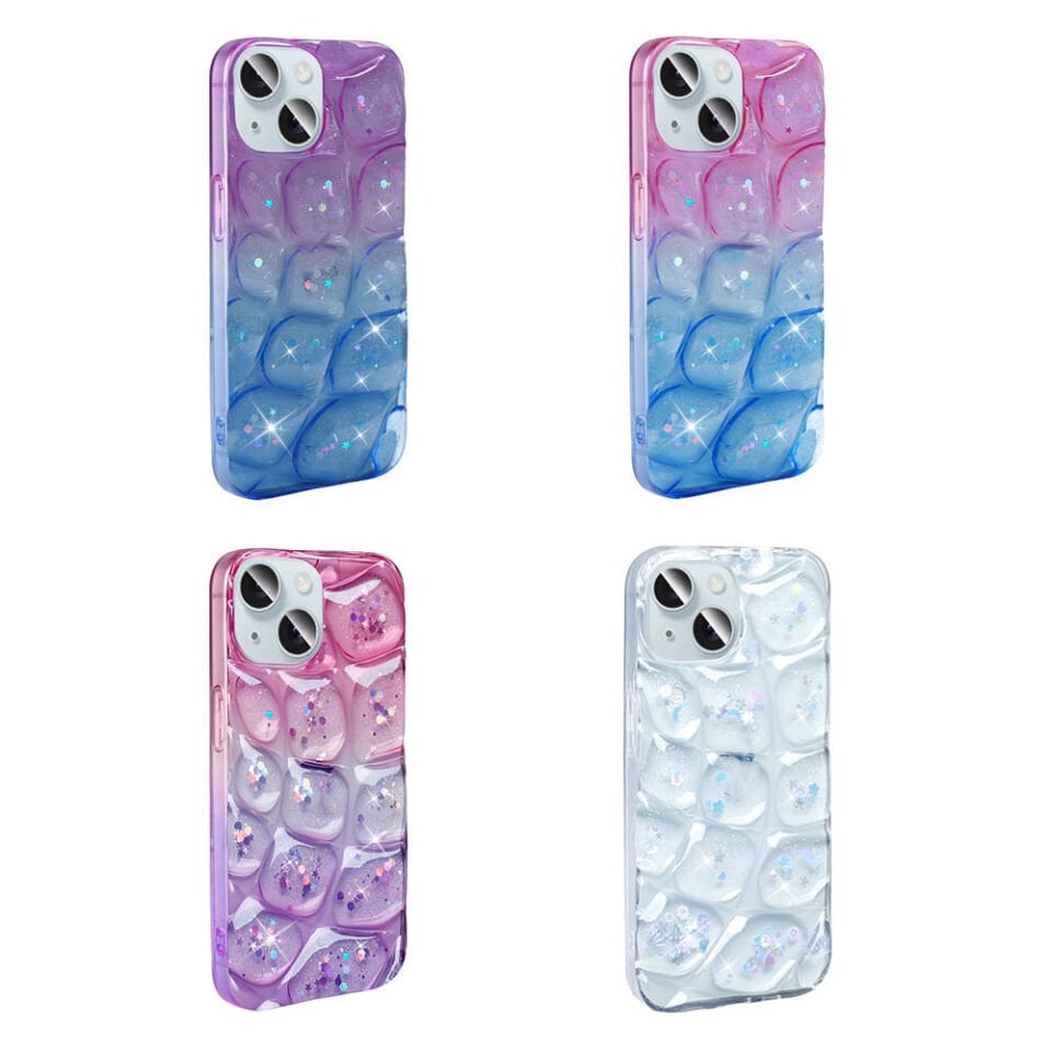 Apple iPhone 13 Kılıf Simli 3D Desenli HEPTEKİLETİŞİM Hacar Kapak