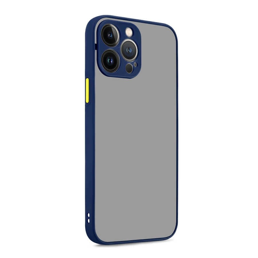 Apple  iPhone 13 Pro Kılıf Mat Kamera Korumalı Renkli Tuşlu Sert Silikon Kapak (HUX) Kırmızı
