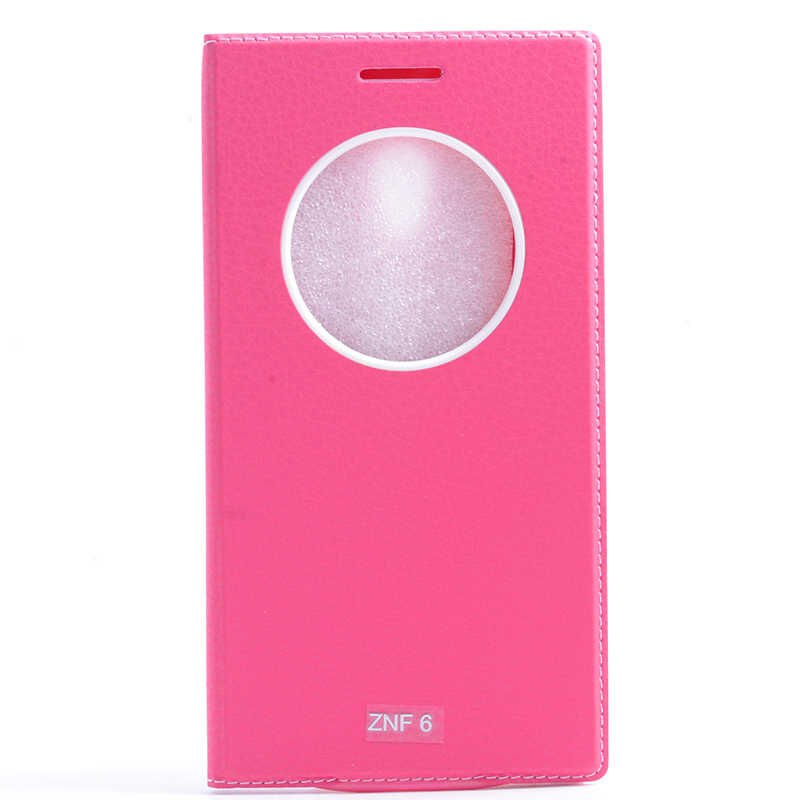 Asus Zenfone 6 Kapaklı Kılıf Mıknatıslı 360 Tam Korumalı (DOLCE) Pembe Koyu