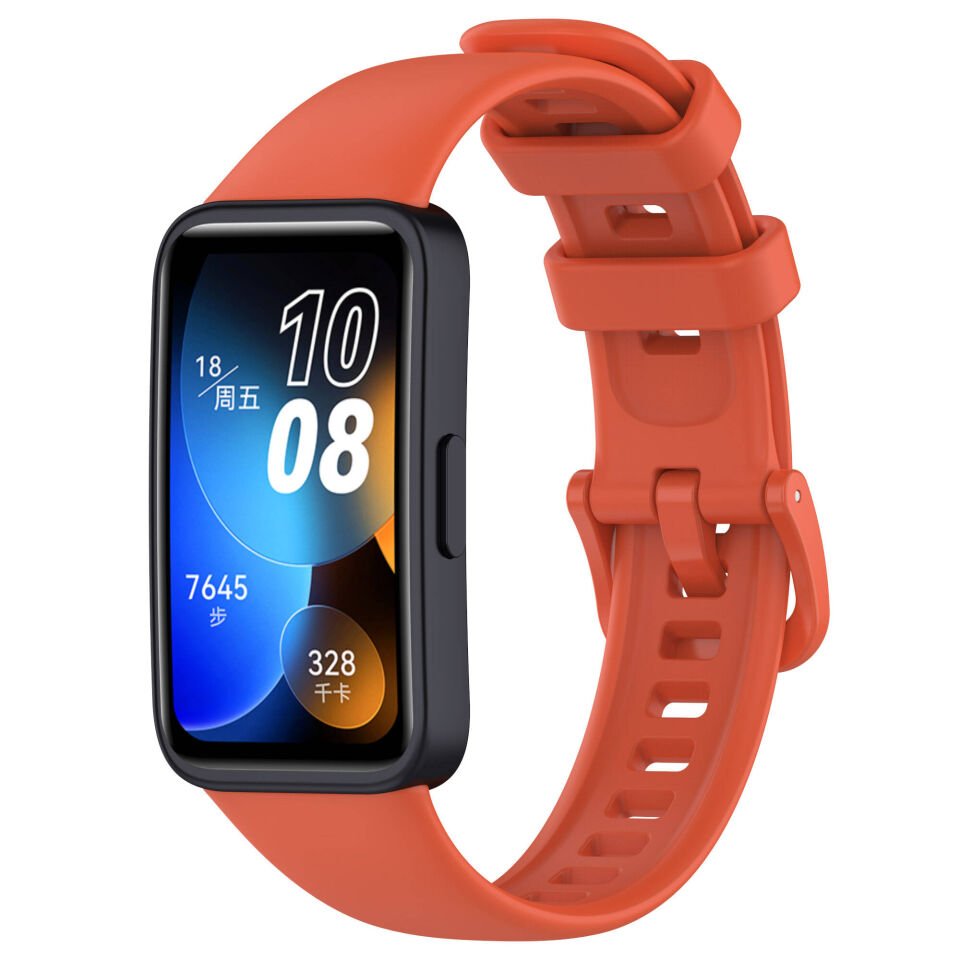 Huawei Band 8 Silikon Kordon Soft ve Pürüzsüz Yüzey Tasarımlı (KLASİK) Turuncu