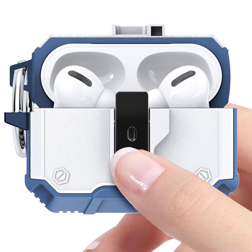 Apple Airpods Pro 2 Darbelere Karşı Dayanıklı Düğmeli Kılıf (Airbag 35) Siyah