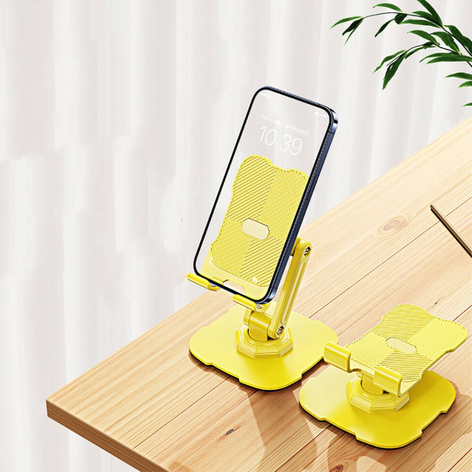 Dönebilen Başlıklı Telefon Ve Tablet Standı (L23) Sarı