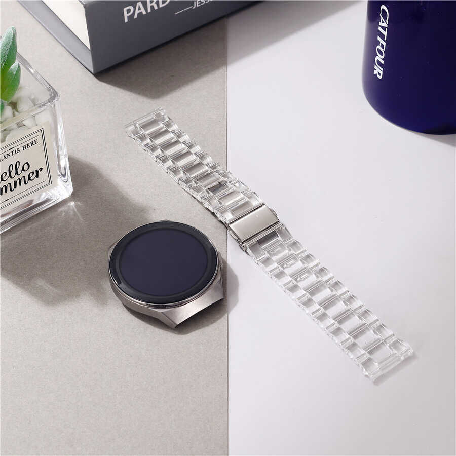 Samsung Galaxy Watch Active 2 44mm (20mm) Silikon Kordon Esnek Tasarım (KRD-27) Mavi