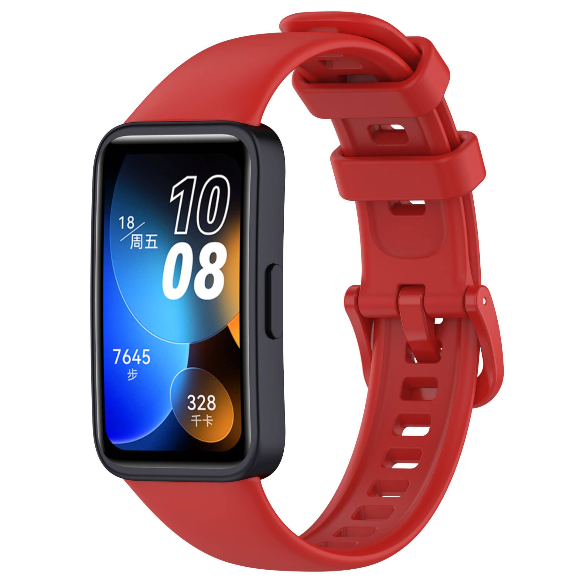Huawei Band 8 Silikon Kordon Soft ve Pürüzsüz Yüzey Tasarımlı (KLASİK) Kırmızı