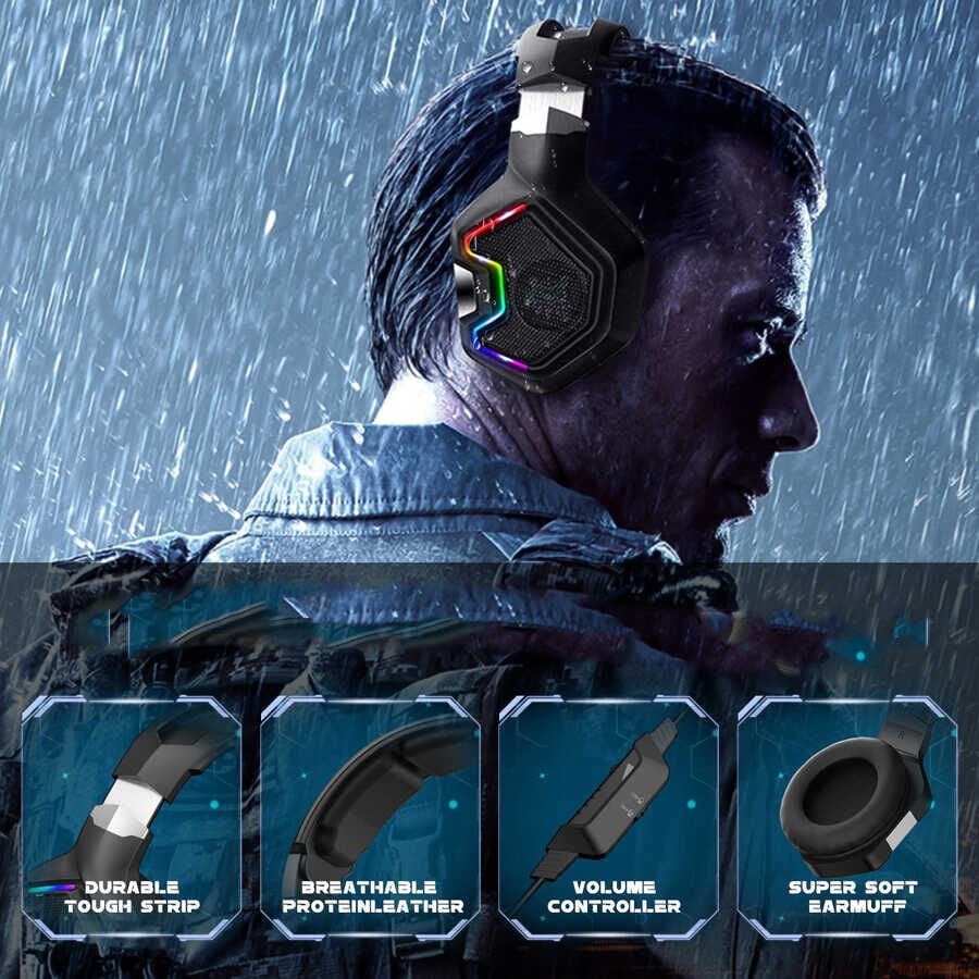 HEPTEKİLETİŞİM Onikuma K10 Pro RGB Oyuncu Kulaklığı 3.5mm