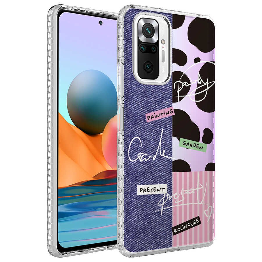 Xiaomi Redmi Note 10 Pro Kılıf Airbag Kenarlı Renkli Desenli Silikon HEPTEKİLETİŞİM Elegans Kapak