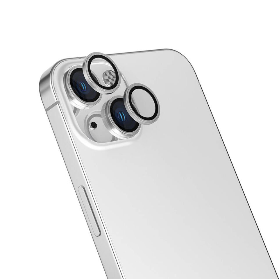 Apple iPhone 16 Plus Kamera Lens Koruyucu Kolay Takma Aparatlı Ultra Korumalı (CL-15) Gümüş