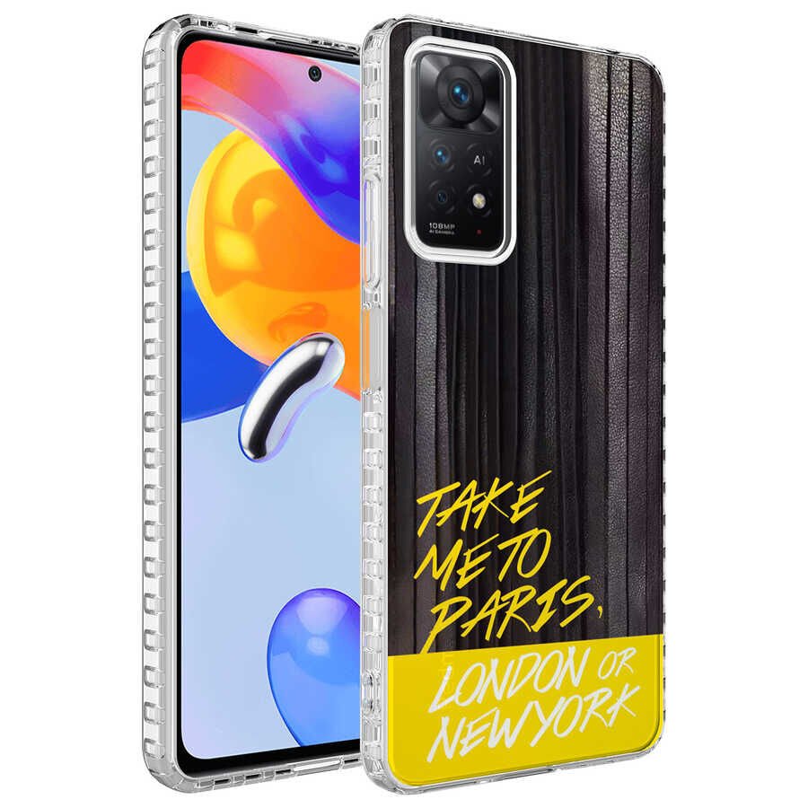 Xiaomi Redmi Note 11 Global Kılıf Airbag Kenarlı Renkli Desenli Silikon HEPTEKİLETİŞİM Elegans Kapak