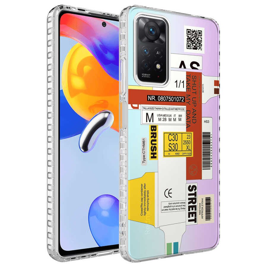 Xiaomi Redmi Note 11S Global Kılıf Airbag Kenarlı Renkli Desenli Silikon HEPTEKİLETİŞİM Elegans Kapak