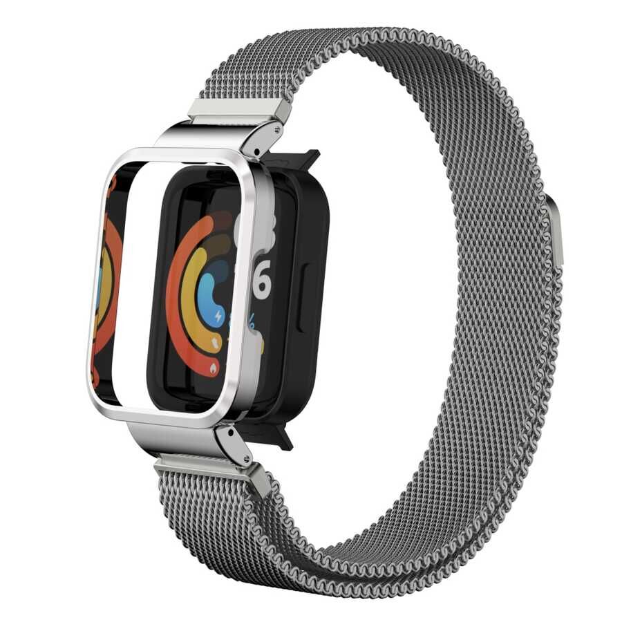 Xiaomi Redmi Watch (Mi Watch Lite) Mıknatıslı Metal Kordon Örgülü Tasarım (KRD-58) Mavi