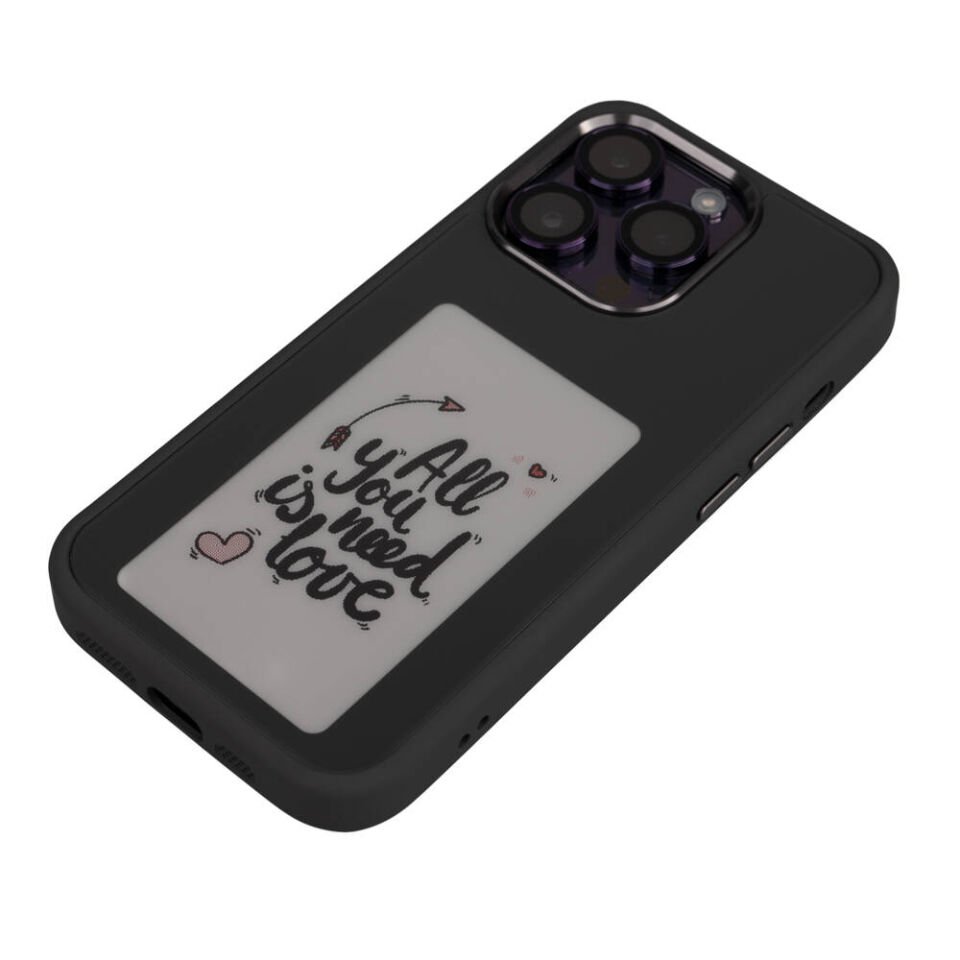 Apple iPhone 15 Pro Max Kılıf Tarzınıza Göre Ekranı Yansıtan Akıllı NFC Kapak (NFC) Siyah