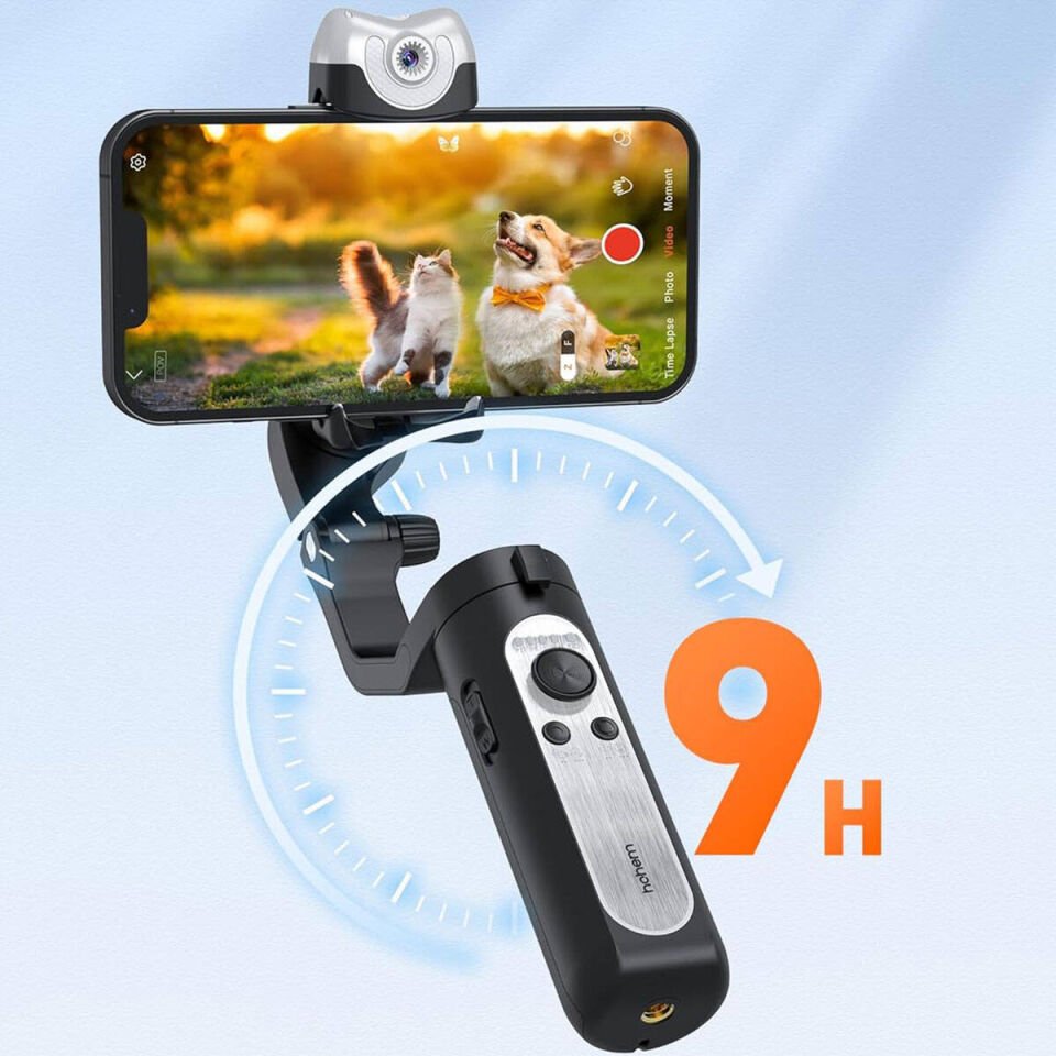 iSteady VS2 3 Eksenli El Tipi AI Yapay Zeka Görüş Sensörlü Gimbal Stabilizatör Siyah