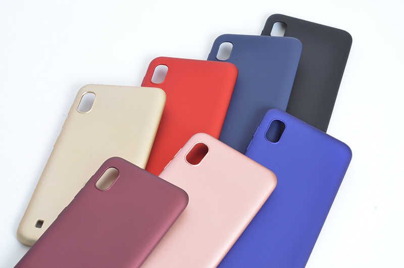 Samsung Galaxy A10 Kılıf Yumuşak Dokulu Soft Esnek İnce Mat Renkli Silikon Kapak (PREMİER) Rose Gold