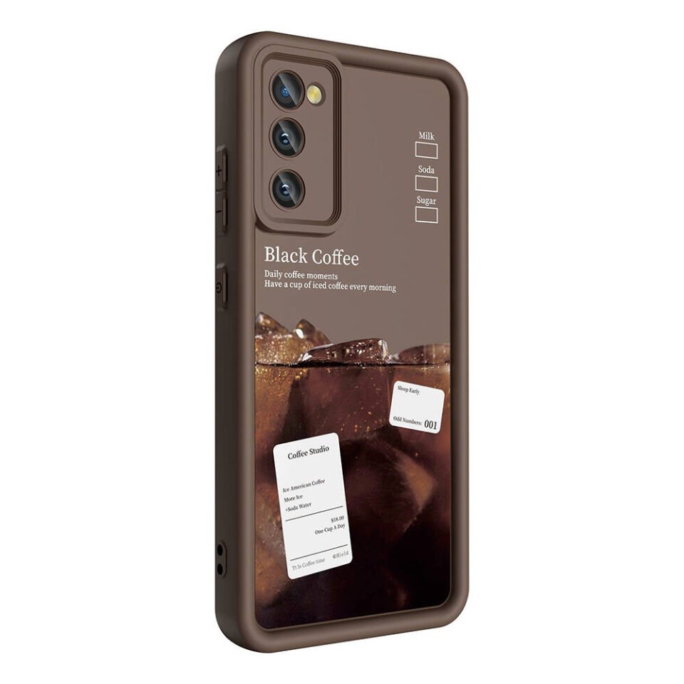 Samsung Galaxy S20 FE Kılıf Kamera Korumalı Baskılı Arka Yüzey Kapak (Klas) Koyu Kahve