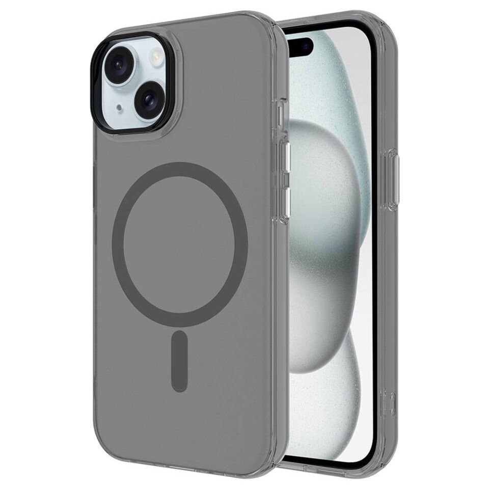 Apple iPhone 15 Kılıf HEPTEKİLETİŞİM Magsafe Şarj Özellikli Buzlu Transparan C-Pro Sert Kapak