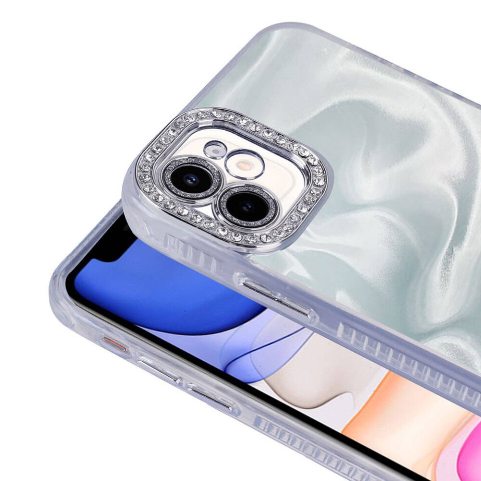 Apple iPhone 11 Kılıf Airbagli Parlak Taş Detay Tasarımlı HEPTEKİLETİŞİM Esila Kapak