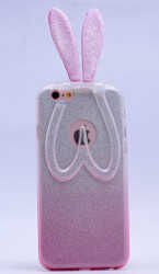Apple iPhone 7 Kılıf HEPTEKİLETİŞİM Simli Tavşan Silikon