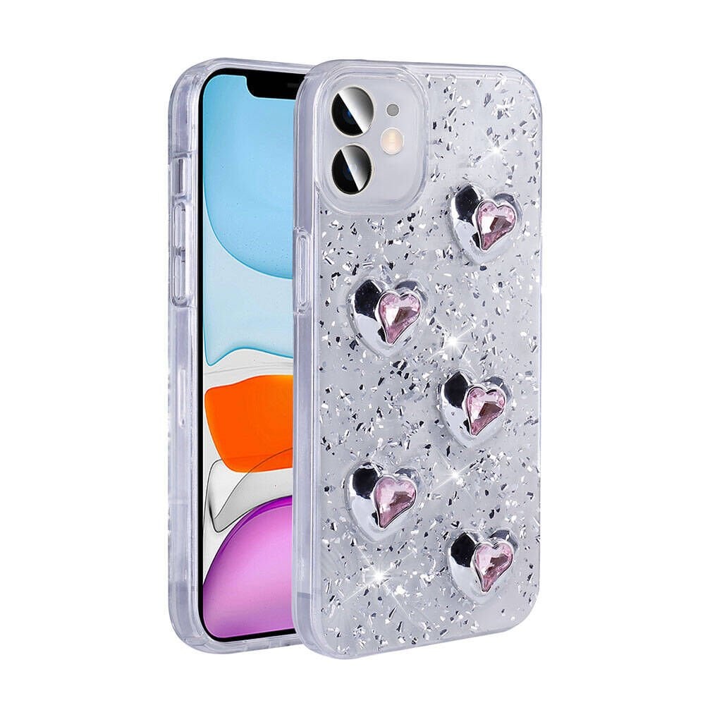 Apple iPhone 11 Kılıf Airbagli Simli Arka Yüzey HEPTEKİLETİŞİM Işıltı Silikon Kapak