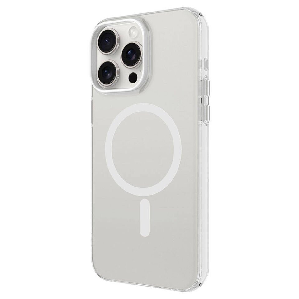 Apple iPhone 15 Pro Kılıf HEPTEKİLETİŞİM Magsafe Şarj Özellikli Buzlu Transparan C-Pro Sert Kapak