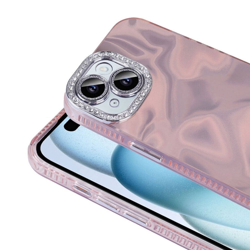Apple iPhone 13 Kılıf Airbagli Parlak Taş Detay Tasarımlı HEPTEKİLETİŞİM Esila Kapak