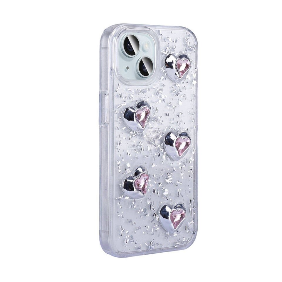 Apple iPhone 13 Kılıf Airbagli Simli Arka Yüzey HEPTEKİLETİŞİM Işıltı Silikon Kapak