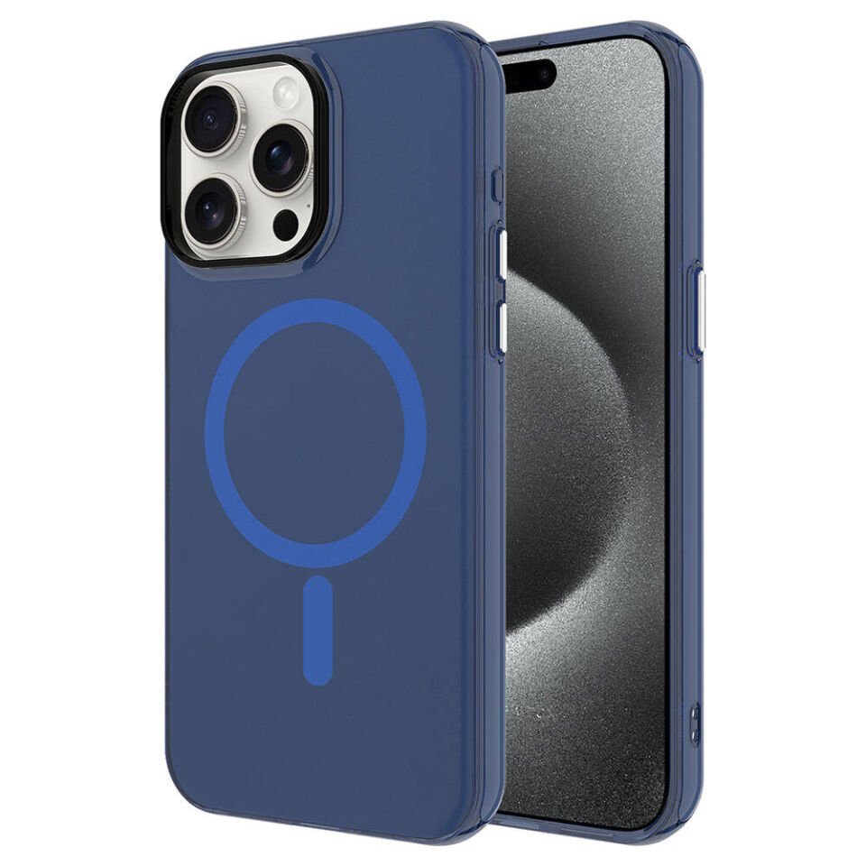 Apple iPhone 15 Pro Max Kılıf HEPTEKİLETİŞİM Magsafe Şarj Özellikli Buzlu Transparan C-Pro Sert Kapak
