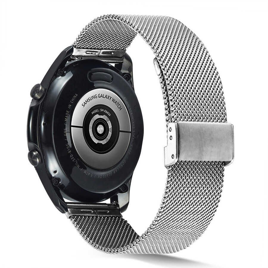 Samsung Gear S3 (22mm) Metal Kordon Tel Örgülü Tasarım (KRD-45) Gümüş