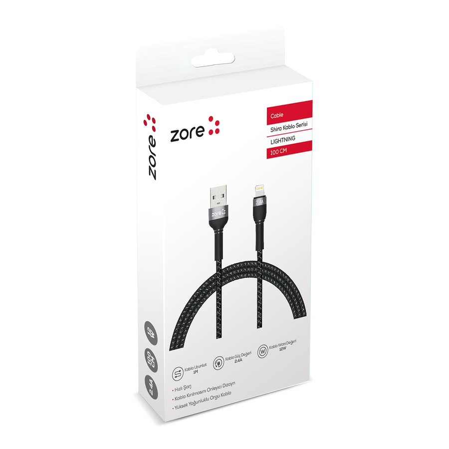 HEPTEKİLETİŞİM Shira Serisi Lightning USB Kablo 1m