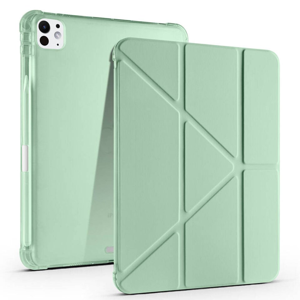 Apple iPad Pro 11 2024 Kalem Bölmeli Standlı Kılıf (TR) Yeşil