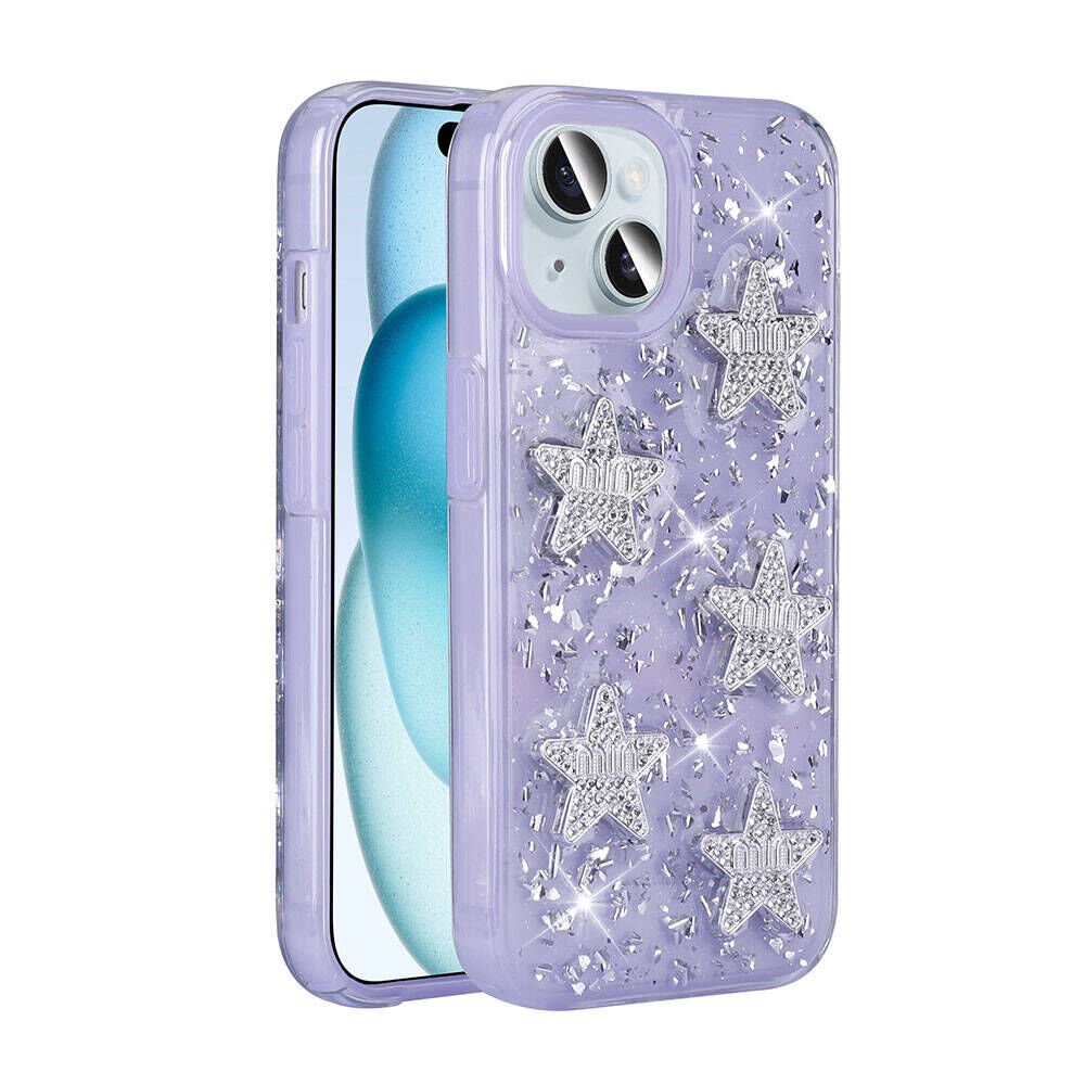 Apple iPhone 14 Kılıf Airbagli Simli Arka Yüzey HEPTEKİLETİŞİM Işıltı Silikon Kapak