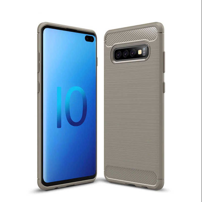 Samsung Galaxy S10 Plus Kılıf Ultra Korunaklı Silikon Kapak (ROOM) Gri