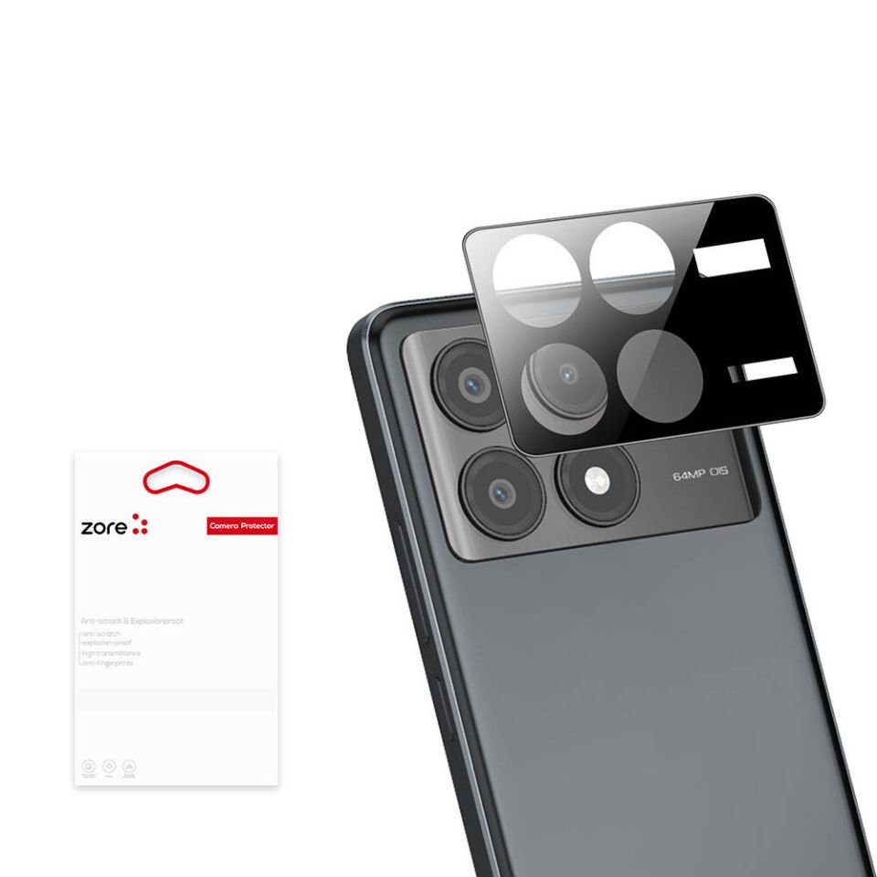 Xiaomi Poco X6 Pro Kamera Lens Koruyucu Camı Ultra Korumalı Tam Kaplayan Tasarm (z-3D) Siyah