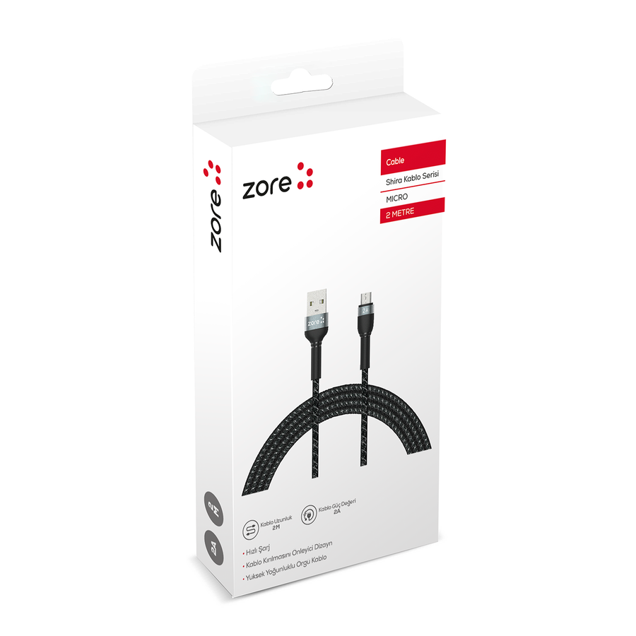HEPTEKİLETİŞİM Shira Serisi Micro USB Kablo 2m