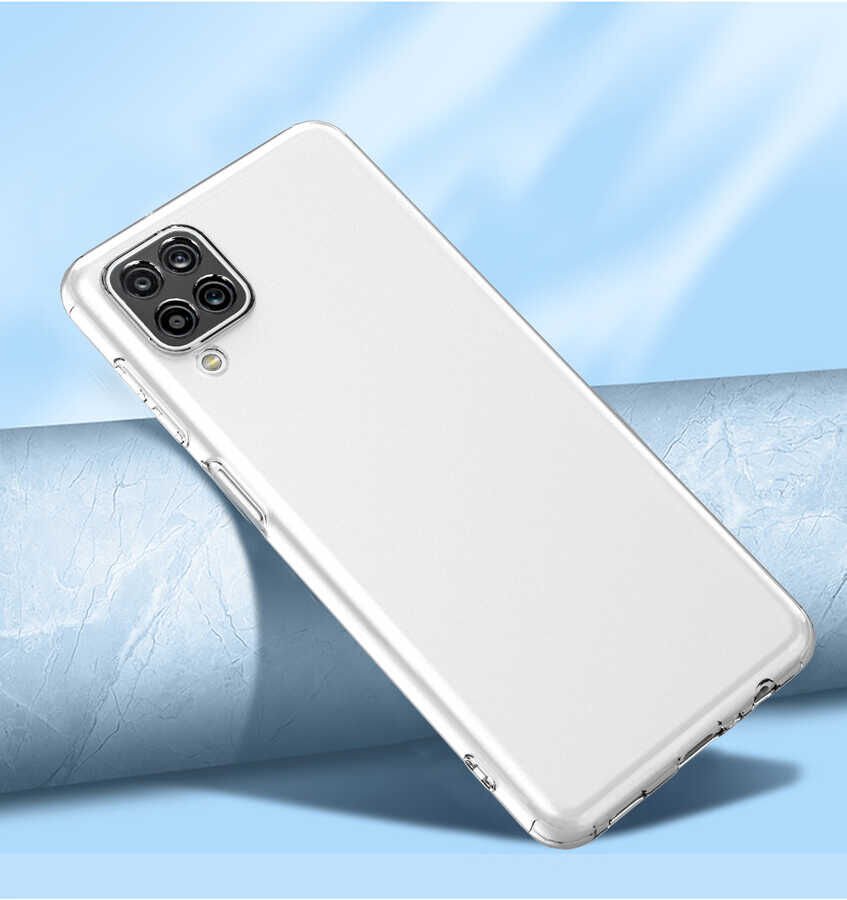Samsung Galaxy A12 Kılıf HEPTEKİLETİŞİM Kamera Korumalı Süper Silikon Kapak