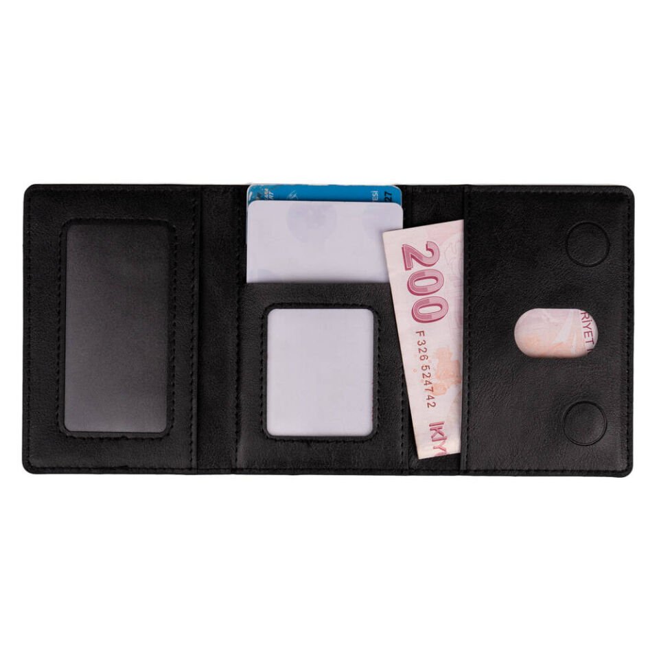 Magsafe Magnetik Yapıştırmalı 5 Hazneli Mıknatıslı Kartlık (CRD-08)  Siyah