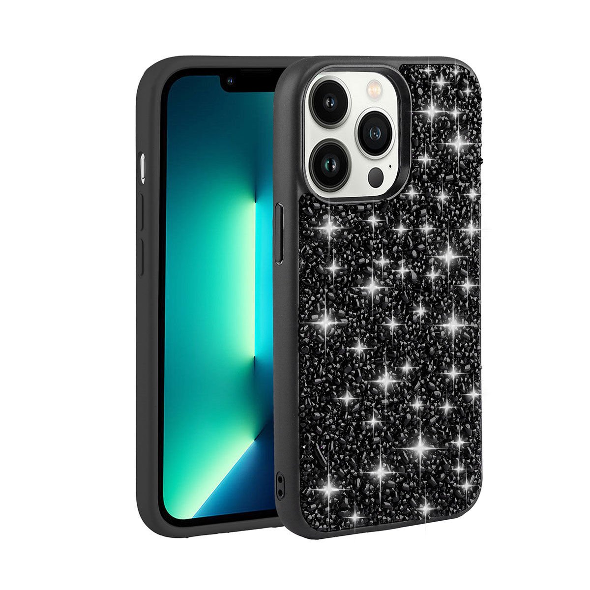 Apple iPhone 13 Pro Max Kılıf Parlak Taşlı Tasarım HEPTEKİLETİŞİM Linea Kapak
