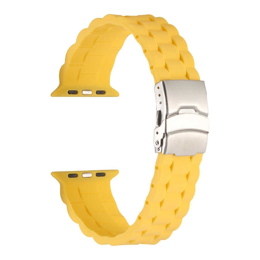 Apple Watch 2/3/4/5/6/7/8/se/nike 38mm 40mm 41mm Silikon Kordon Tasarım (KRD-72) Lacivert