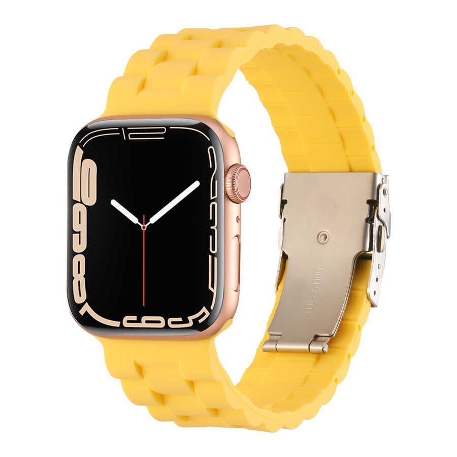 Apple Watch 2/3/4/5/6/7/8/se/nike 38mm 40mm 41mm Silikon Kordon Tasarım (KRD-72) Lacivert